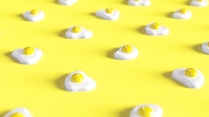 Glossy 3D candy pattern with egg fry motif (5)