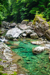 Fototapeta na wymiar 日本の原風景を思わせるとても美しい四国山地の風景