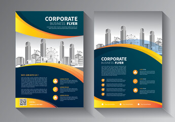 Business abstract vector template. Brochure design, cover modern layout, annual report, poster, flyer in A4 with colorful triangles, geometric shapes for tech, science, market with light background