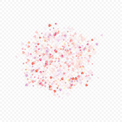heart love vector confetti frame valentine pink