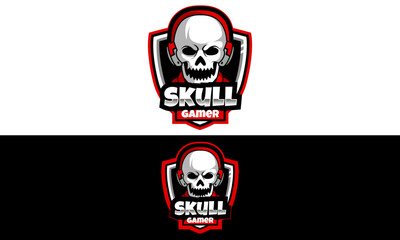 Skull Gaming Logo Illustration Vector