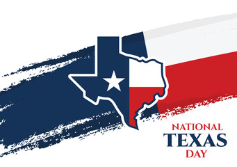 National Texas Day. February 1. Vector Illustration.