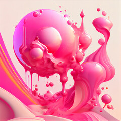 Abstract Art in Pink Generative AI Content