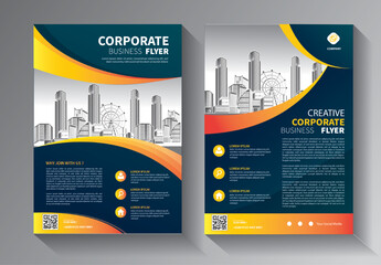 Business abstract vector template. Brochure design, cover modern layout, annual report, poster, flyer in A4 with colorful triangles, geometric shapes for tech, science, market with light background