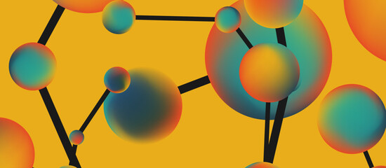 Line points connections geometric abstract background