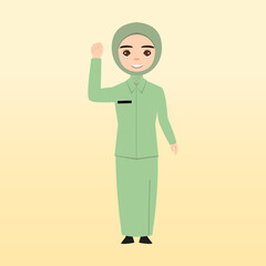 Young Muslim women wearing trendy clothes and hijab. muslim hijab fashionable girls. Female characters using hijab and muslim clothes. Flat cartoon vector illustration.