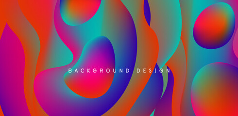 Abstract background fluid bubbles and wave elements. Template for covers, templates, flyers, placards, brochures, banners