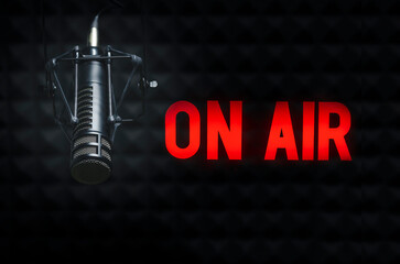 Professional microphone and on air sign