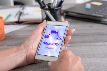 Delivery concept on a smartphone