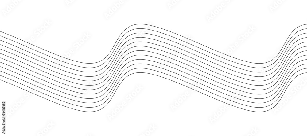 Poster abstract wavy twisted curve lines banner background design. modern technology geometric dynamic shap