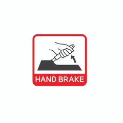 symbol of handbrake, car handbrake, vector art.