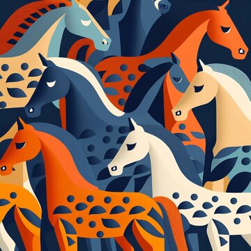Pferdepattern, made by Ai, AI-Art