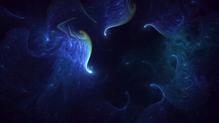 3D rendering abstract multicolor technology fractal light background