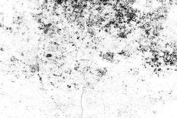 Grunge background of black and white. Abstract illustration texture of cracks, chips, dot on transparent background PNG file.