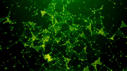 Abstract illustration on green background for presentation. Mockup.