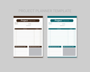 Project planner template Design