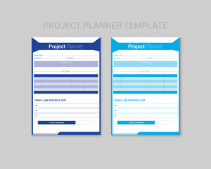 Project planner template Design