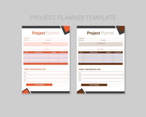 Project planner template Design