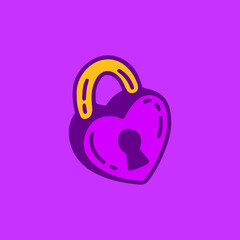 vector illustration of heart shaped padlock concept