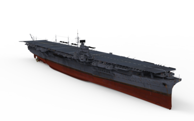 Aircraft carrier military on white background without aircraft 