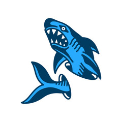 vector illustration of a shark
