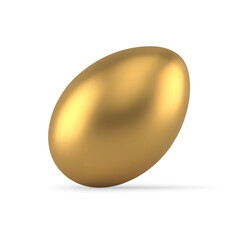 Easter egg golden foil decorative holiday delicious bauble 3d icon realistic vector illustration