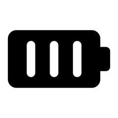 Mobile battery vector in solid style, full battery icon