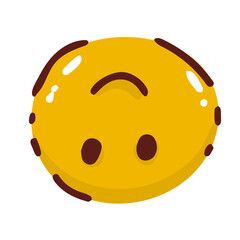 smiling emoji isolated on white upside down
