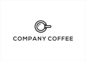 Coffee cup with C letter , coffee shop logo design vector