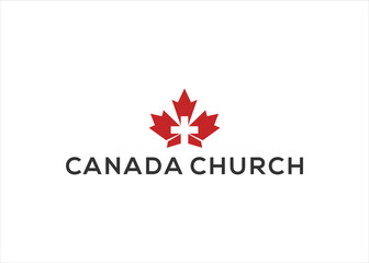 Maple Logo. Canada Symbol and Church logo design vector template