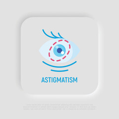 Astigmatism flat icon. Ophthalmology vector illustration.