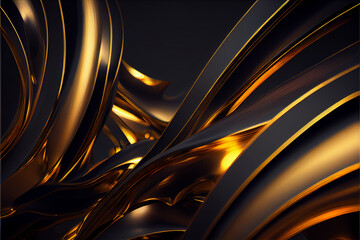 Abstract background with gold ribbon