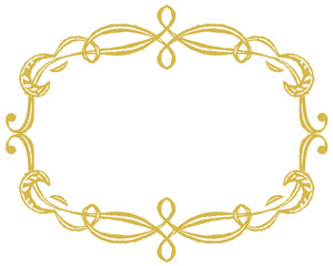 ゴールドのレリーフ　飾り罫　フレーム　飾り枠