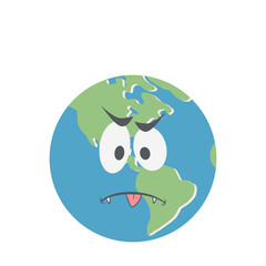 earth globe head emoticon face expression
