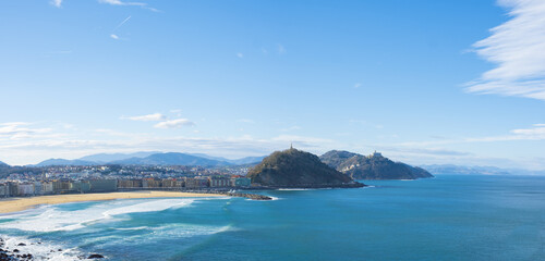 Zurriola beach and the city of Donostia-San Sebasti?n, Euskadi
