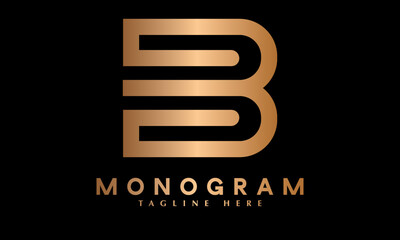 Alphabet B font letter abstract monogram vector logo template