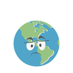 earth globe head emoticon face expression
