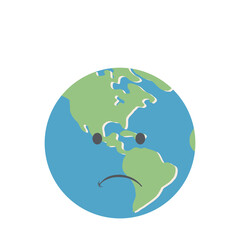 earth globe head emoticon face expression
