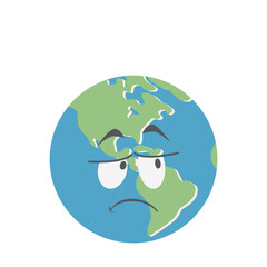 earth globe head emoticon face expression
