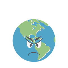 earth globe head emoticon face expression
