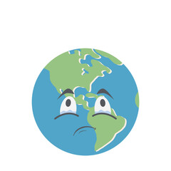 earth globe head emoticon face expression

