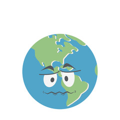 earth globe head emoticon face expression

