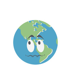 earth globe head emoticon face expression

