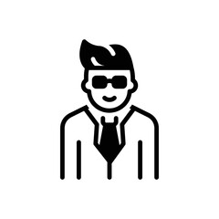 Black solid icon for agent