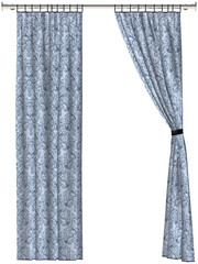 curtain blue floral fabric window arch viz hq cutout