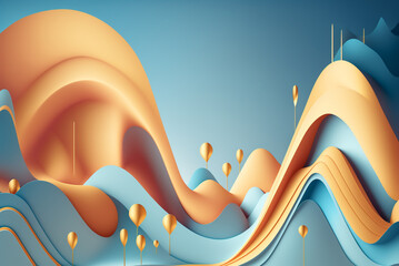 Beautiful colorful abstract wallpaper 3D rendering. Generative AI