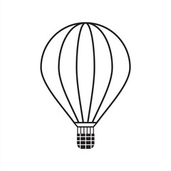 Hot air balloon icon for apps and websites with transparent background PNG.