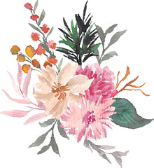 flower watercolor brunches painting