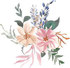 flower watercolor brunches painting