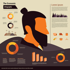 The Economic Infographic Template Presentation minimalist 